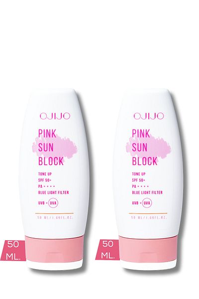 OJIJO LONDON Spf50 Pink Sun Block Tone Equalizing and Brightening Pink Sun Cream 2 Pack