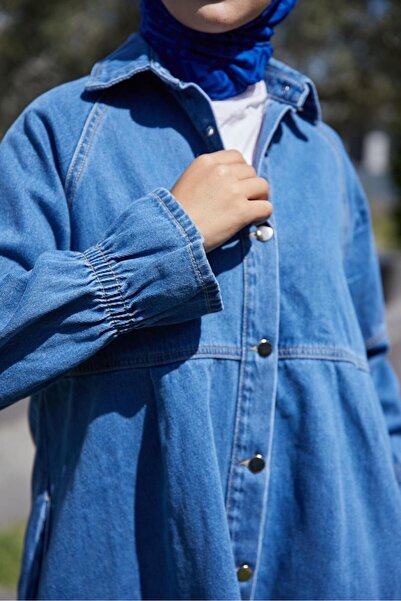 ENZİM JEANS Oversize Γυναικείο Τζιν Μπουφάν