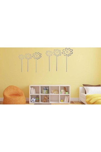 Sia Xfg029G 	 Wall Ornament (Sticker) Gray Daisy Transparent Film Pvc 48X33X0...