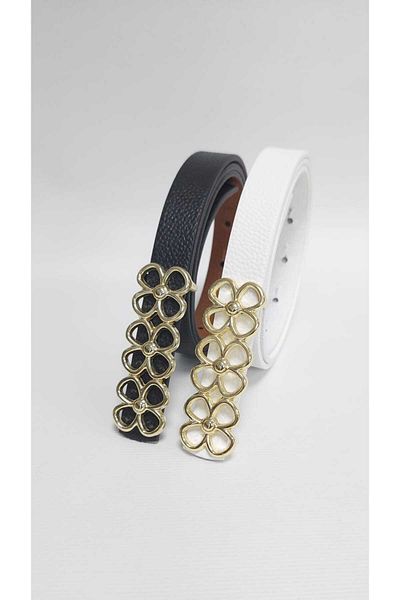 Kemerix Reversible 2-Piece Thin Belt Set for Women