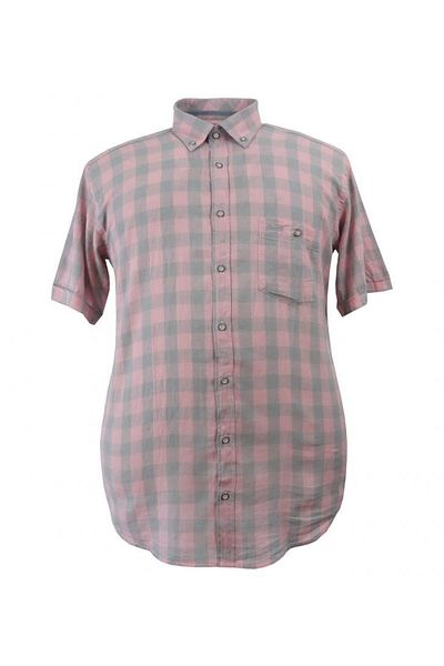 marufshop Ανδρικό κοντομάνικο πουκάμισο από βαμβάκι κατάλληλο για μεγάλο μέγεθος 115 κιλών