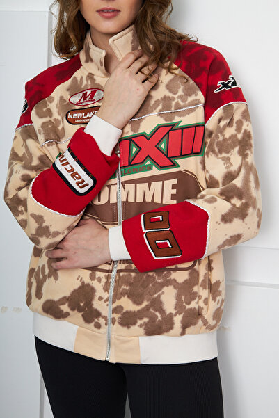 NEWLAKER Куртка-бомбер унісекс оверсайз лімітованої серії з випраним батистом Motosport з фермуаром