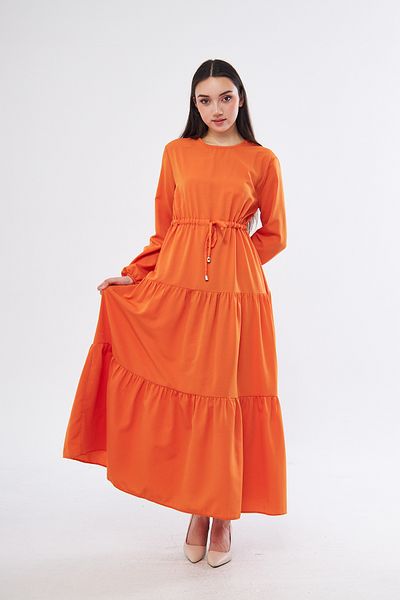 brako tekstil Women's Zero Neck Waist Tie-Up Folded Dress