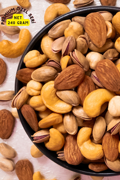 KAJUNUTS Premium Gurme Serisi Tuzlu Kavrulmuş Premium Karışık Kuruyemiş %100 ...