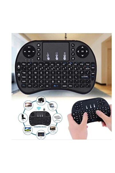 newdaki IŞIKLI  KABLOSUZ 2,4G WİRELESS MİNİ TOUCHPAD  MULTİ MEDYA KLAVYE