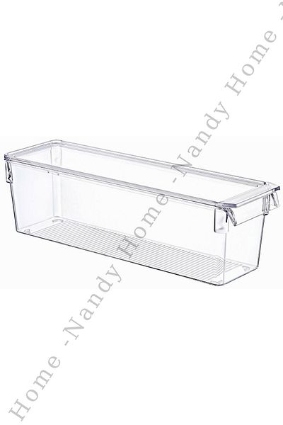 Nandy Home 3 Pieces Mini Tall Clear Refrigerator and Cabinet Organizer with Lid
