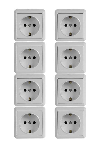 VİKO Viko Vera Surface Mounted Grounded Socket White (Framed)90681008 (8 Pieces)