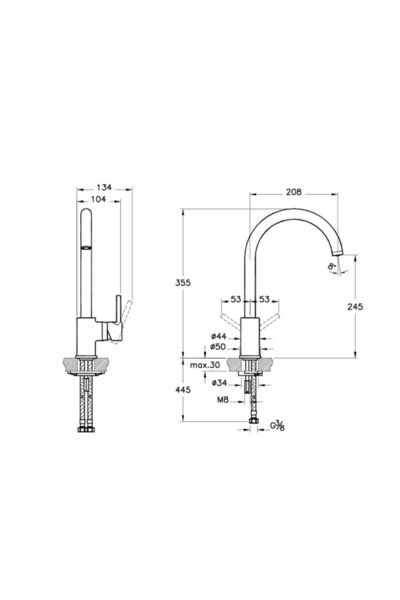 VitrA Artema Mınımax S Eviye Faucet A4209134 Brushed Nickel