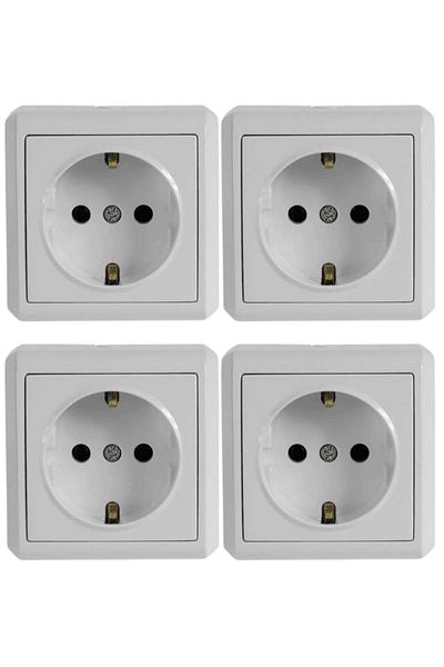 VİKO Viko Vera Surface Mounted Grounded Socket White (Framed)90681008 (4 Pieces)