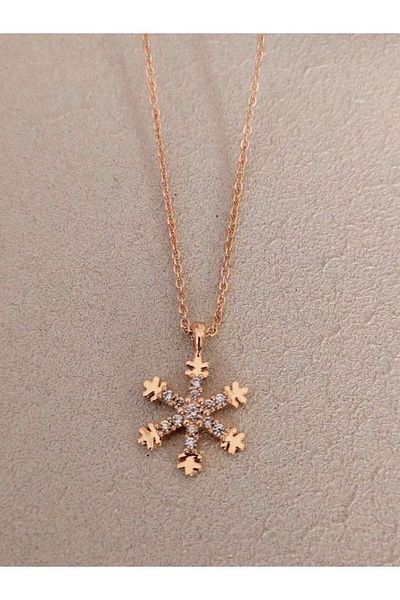 TÜKKAN ACCESSORİES Gold Snowflake Necklace - Kol167