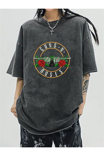 Toum Tricou vintage unisex lavabil din seria OnlyMoon Rock Guns N' Roses