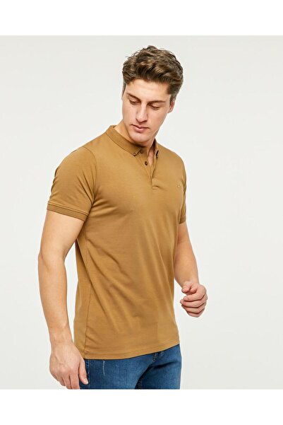 Rey Polo BUTTON DETAIL POLO NECK T-SHIRT