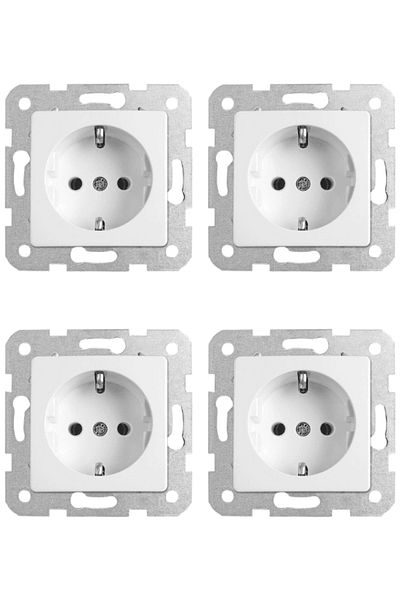 VİKO Viko Linnera Grounded Socket White (Frame Included)90440008 (4 Pieces)