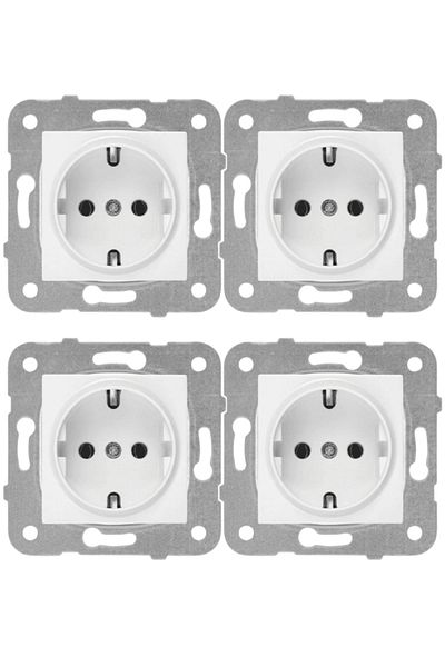 VİKO Viko Karre Grounded Socket White (Frame Included)90967008 (4 Pieces)