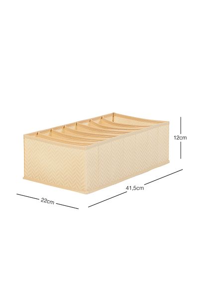 Ocean Home Textile Συρτάρι ντουλαπιών 7 διαμερισμάτων μπεζ ψαροκόκκαλο Εσωτερικό Ακορντεόν Πτυσσόμενη οργάνωση πλυντηρίου