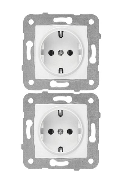 VİKO Viko Karre Grounded Socket White (Frame Included)90967008 (2 Pieces)