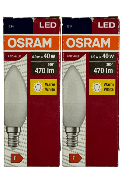 Osram 4,9W (40W) 2700K (Sarı Işık) E14 Duylu Led Ampul (2 Adet)