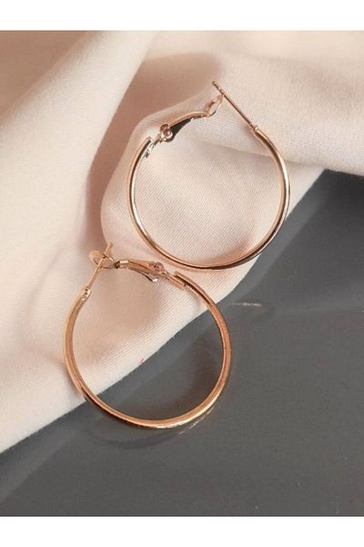TÜKKAN ACCESSORİES GOLD FULL COVER 30 MM HOOP EARRING -0HK111
