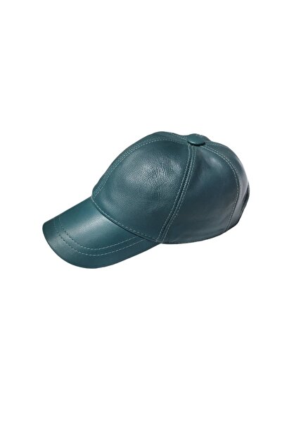 Genel Markalar Unisex Arkası Cırtlı Ayarlanabilir Deri Kep Şapka Petrol