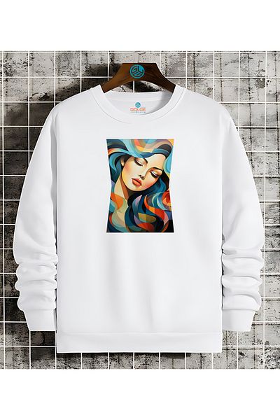 Gölge Store Portrait Chest Printed 0 Collar Sweatshirt