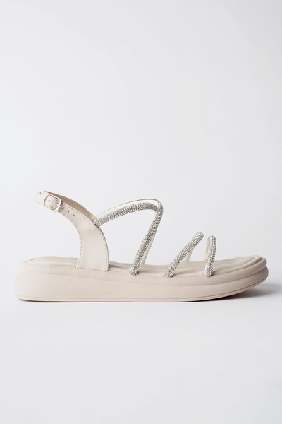 meyra'nın ayakkabıları Women's Nude Double Stone Sandals
