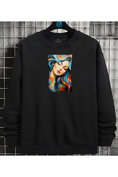 Gölge Store Portrait Chest Printed 0 Collar Sweatshirt