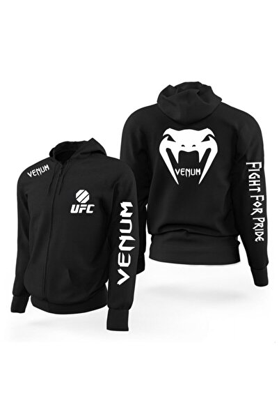 GALASHOP Ufc Venum Fermuarlı 2 Iplik Şardonlu Kapüşonlu Sweatshirt