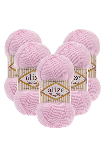 Alize Baby Best 5-Piece 185 Pastel Pink Hand Knitting Yarn
