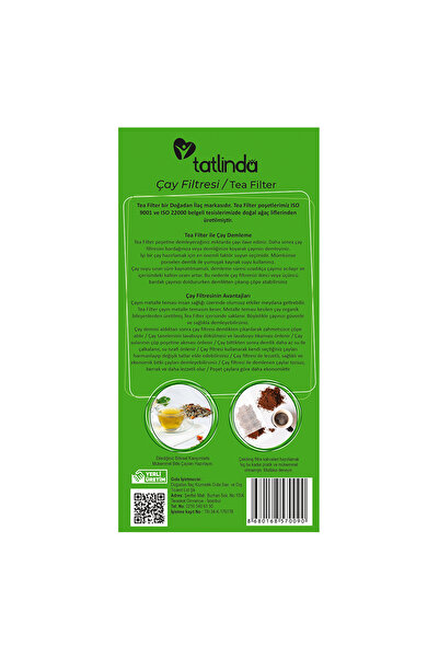 TATLİNDA Tatlinda 50 Li Çay Filtresi (50 ADET ÇAY FİLTRESİ)