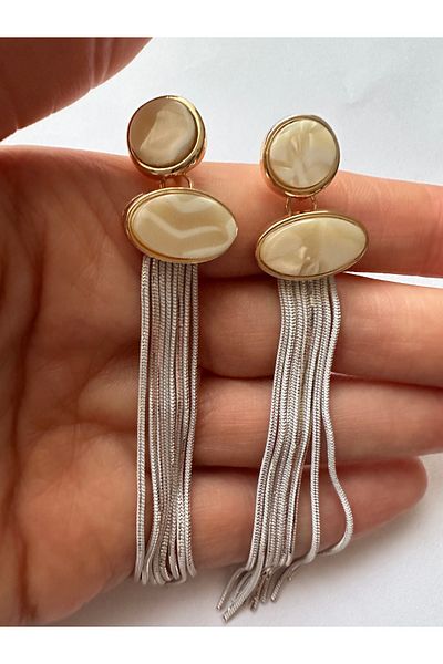 Amor Center Dangle Acrylic Modern Stylish Earrings