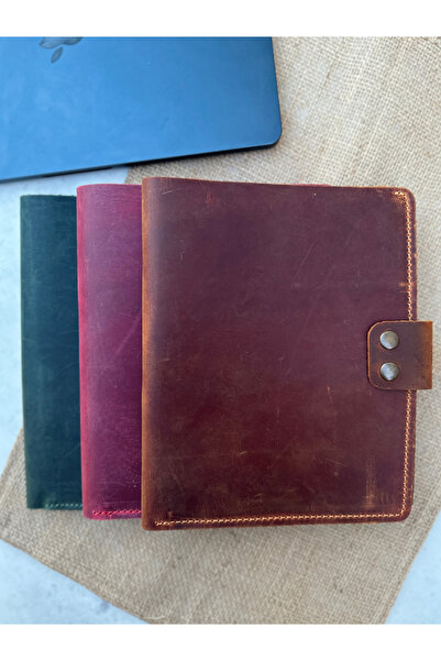 Leather Anatolia Hakiki Deri El Yapımı A5 Defter Kılıfı, Deri Ajanda Çantası,Hakiki Deri Organizer Not Defteri Kılıfı