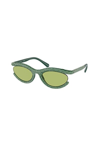 Swarovski SK60061034/3054 Kadın Güneş Gözlüğü Yeşil Kemik Çerçeve Yeşil Lens ...