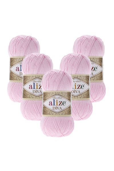Alize Diva 5 τεμαχίων 185 Baby Pink Πλεκτό νήμα