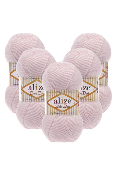 Alize Baby Best 5 τεμαχίων 184 ροζ νήματα πλεξίματος σε σκόνη