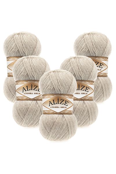 Alize Angora Gold 5-Piece 152 Melange Beige Hand Knitting Yarn
