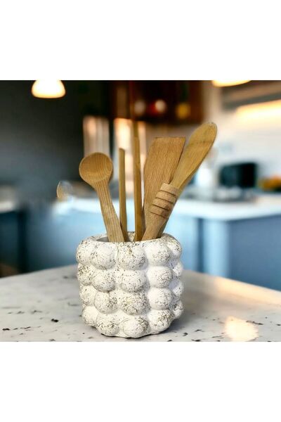 Miya Art Studio Πάγκος Buble με εφέ μαρμάρου από λευκό χρυσό - Όρθια θήκη για...