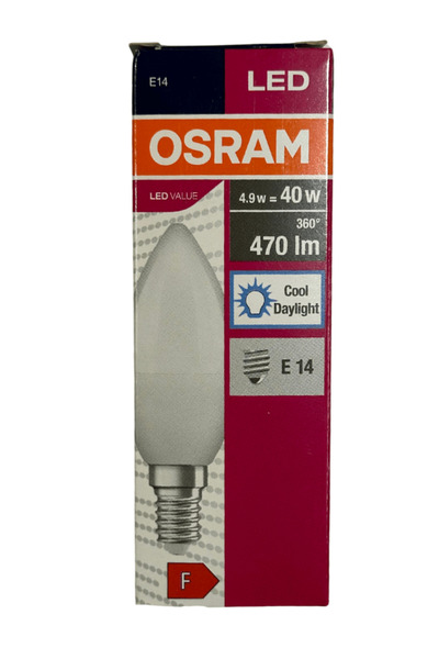 Osram 4,9W (40W) 6400K (Beyaz Işık) E14 Duylu Led Ampul (10 Adet)