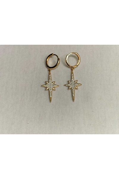 CADI BOUTİQUE Big Star Luxury Zircon Stone Earrings