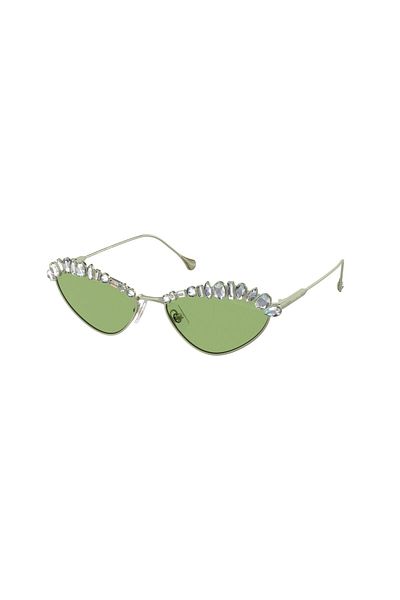 Swarovski SWE70094018/255 Women's Sunglasses Green Metal Frame Green Lens UV400