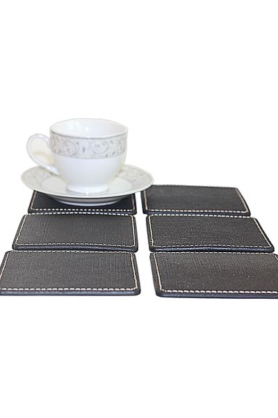 Arkem Leather Patterned Coasters and Coasters - Square-Cornered Stitching, Elite Product, for Office and Kitchen
