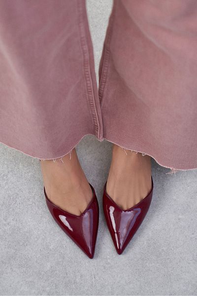 NİŞANTAŞI SHOES Nunu Claret Red Patent Leather Belt Detail Ankle Strap Women's Heeled Shoes