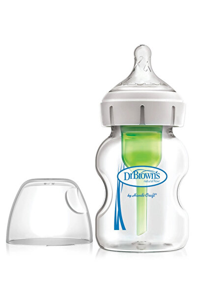 Dr.Brown's زجاجة رضاعة زجاجية ذات فم واسع ومضادة للمغص سعة 5 أونصة/150 مل، عب...