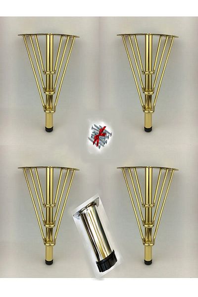 Mespaş 15 cm Venus Model Mobilier din metal auriu, dulap, canapea, picioare unitate TV (4 1 buc.)