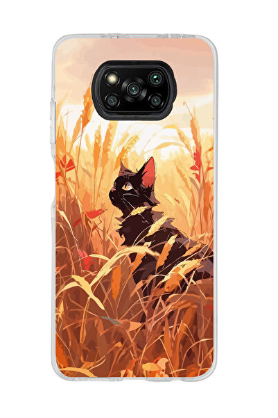 Magic Ring Poco X3 Pro / X3 NFC Uyumlu Doğa ve Kedi Tasarımlı Şeffaf Telefon ...