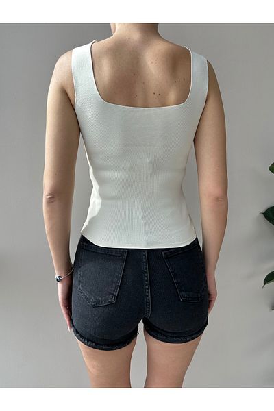 Jose Clothing Πλεκτή μπλούζα με τετράγωνο λαιμό Basic Strap