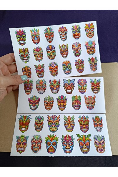 Pink Swan Craft Set šarenih Tiki maska naljepnica, za laptop, iPad, svesku, k...