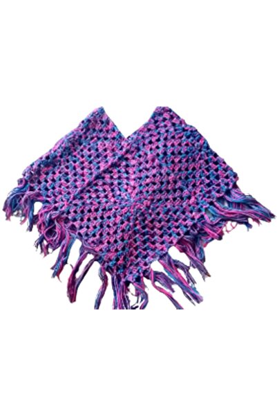 eLm El Örgüsü Bordo & Mavi Kırçıllı Bebek Panço