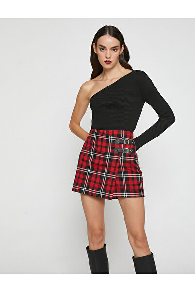 Koton Πλεκτό πουλόβερ με έναν ώμο με ραβδώσεις