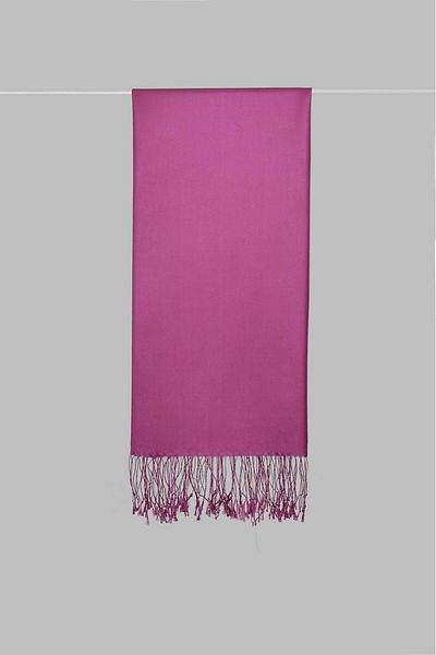 ARMANDA Double Sided Solid Color Silk Shawl 3011-Fuchsia