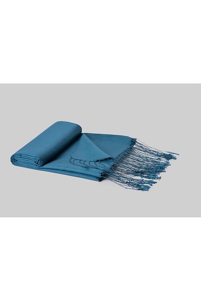 ARMANDA Double Sided Solid Color Silk Shawl 3011-Petrol Blue